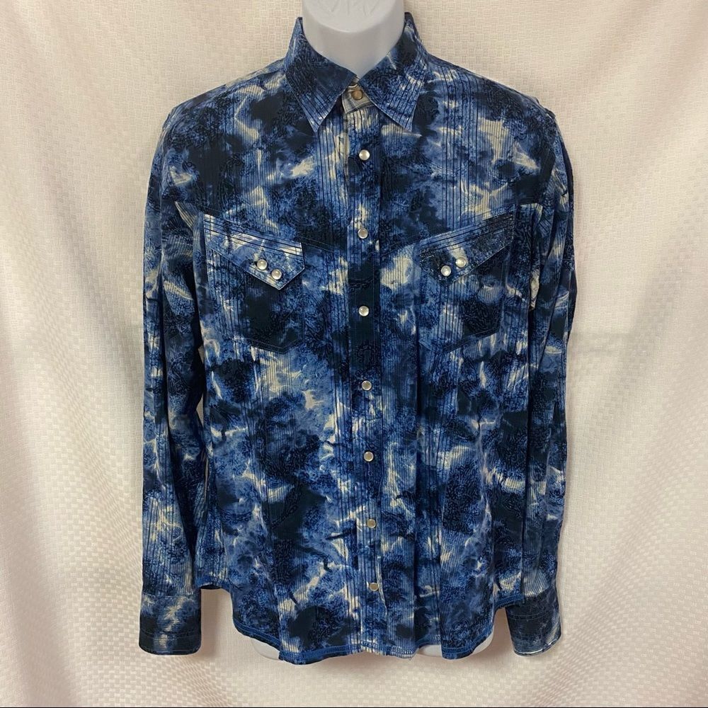 Georg Roth Los Angeles Shirt Western Blue and white tie dye look